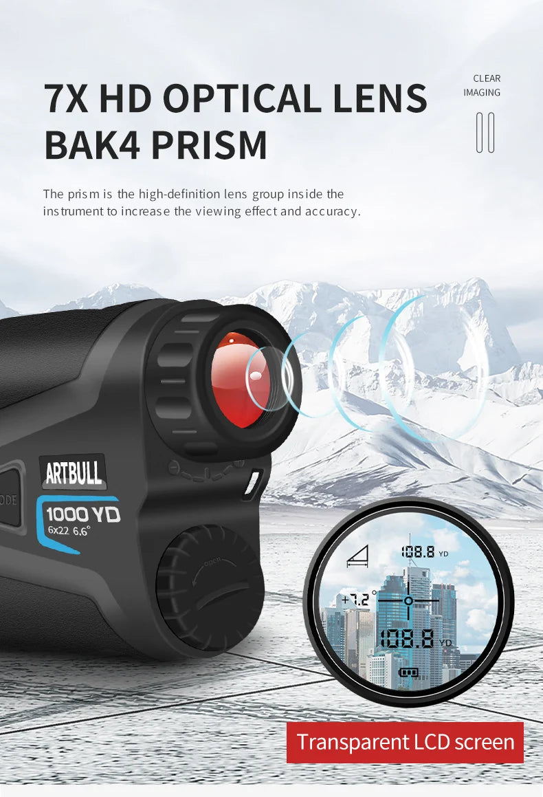 Télémètre laser 1000m 7 modes chasse et golf