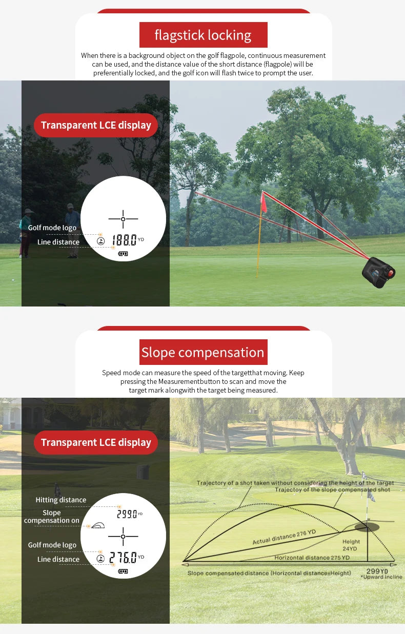 Télémètre laser 1000m 7 modes chasse et golf